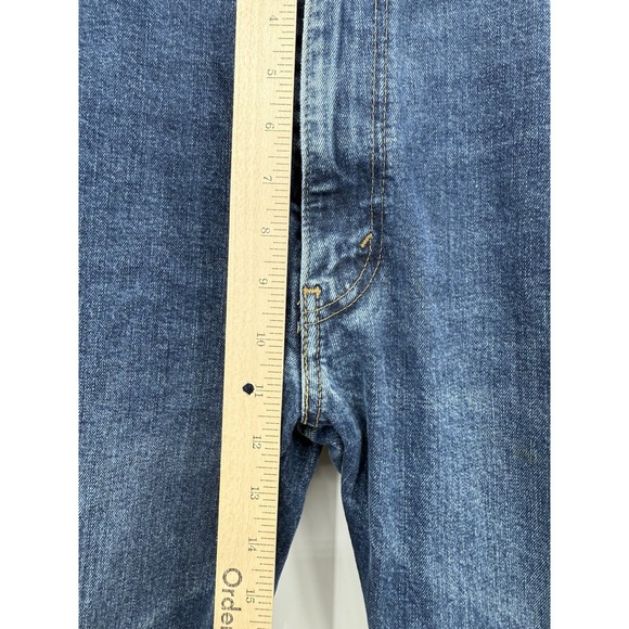 Levis 505 Jeans Mens 40x30 Blue Straight Leg Fade Medium Wash Denim Pants - Picture 7 of 10